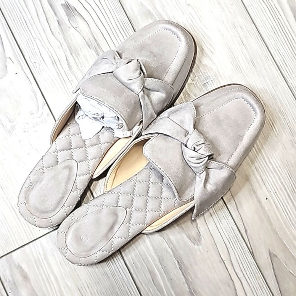 (11-4570) Coutgo Women's Flat Mules Bow Knot Square Closed Toe Sz 9